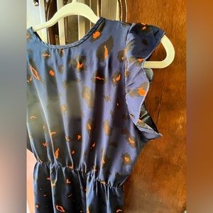 Blue sleeveless print dress